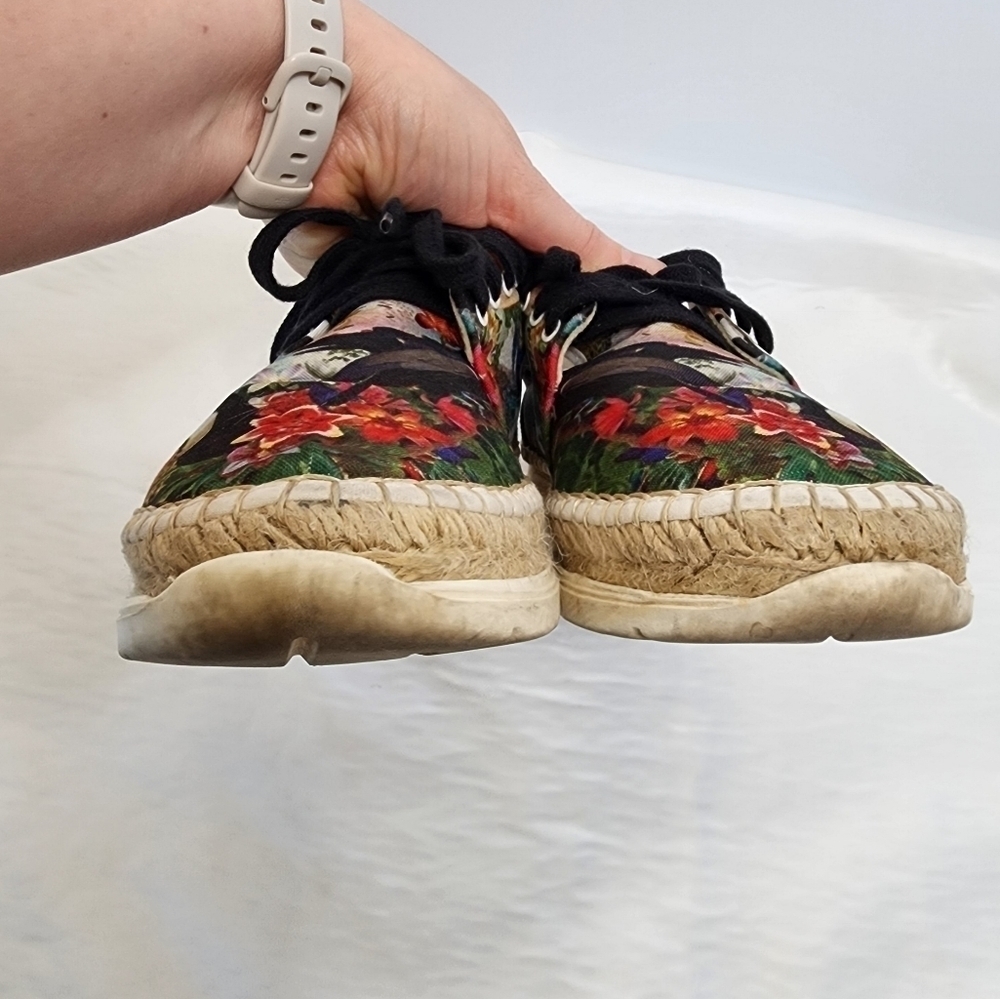 Free People Black Tropical Print Jackson Sneakers 38 - Picture 2 of 8